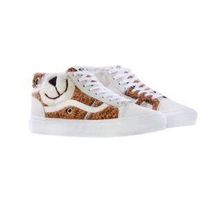 Vans Men Size 5.5 Women 7 Mid Zoo Skool Vault Unstuffed Animal Bear Marshmallow